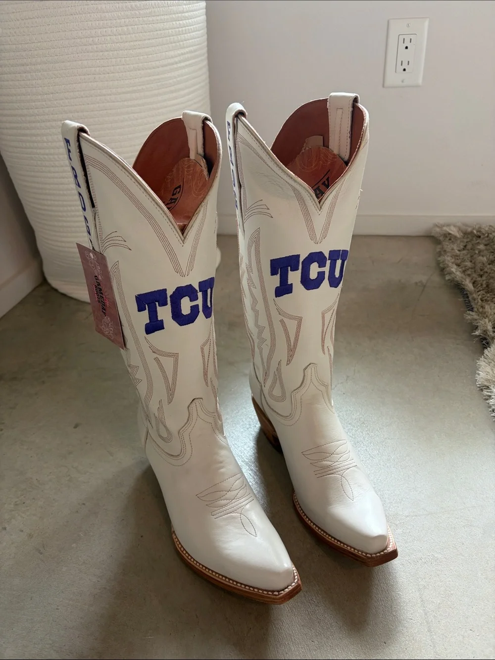 White Brand New TCU GameDay Cowboy Boots Size 9